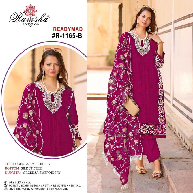 R 1165 Nx Ramsha Pakistani Readymade Suits Wholesale Market In Surat
